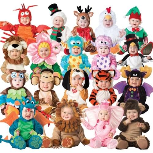 Lovely Animal Outfit for BabygrowInfant Boys Girls Baby Fancy Dress Cosplay Costume Toddler Lion/Dog/Elephant/Tiger 40