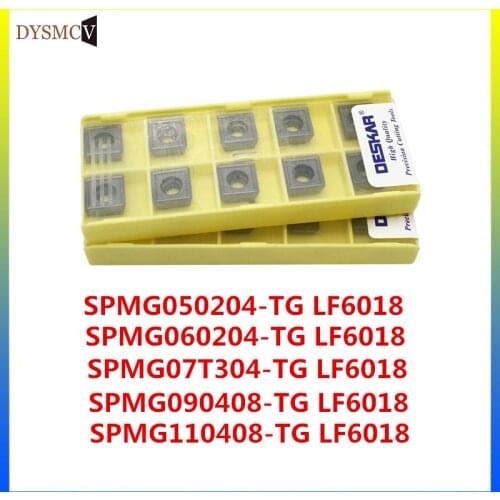 10PCS DESKAR SPMG050204 SPMG060204 SPMG070308 090408 110408-TG LF6018 U drilled carbide inserts can be used for stainless steel