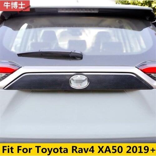 Yimaautotrims Rear Trunk Tailgate Upper Door Strip Panel Cover Trim For TOYOTA RAV4 RAV 4 XA50 2019 2020 2021 ABS Exterior Kit