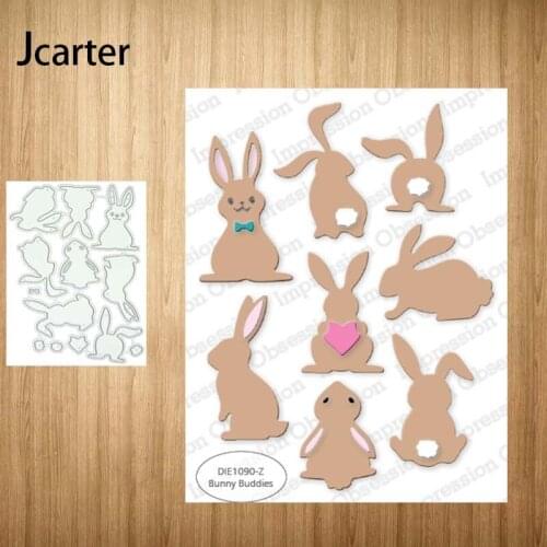 New Metal Cutting Dies Rabbits Heart Animals Craft Stencil Diy for Scrapbooking Handmade Card Make Shape Album Decoration Model