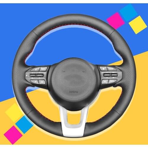 Auto Braid On The Steering Wheel Cover for Kia Rio K2 Rio5 Picanto Morning 2017-2019 Car Braiding Goods Interior Accessories