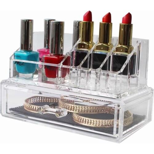 Transparent Makeup Organizer Drawer Jewelry Storage Box Lipstick Storage Box Brush Storage Case Acrylic Makeup Storage