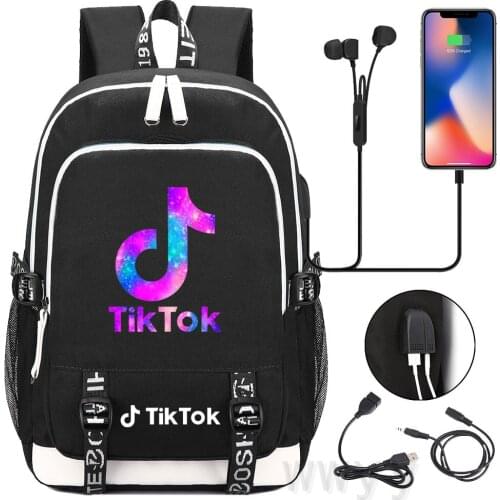 TIK TOK Rucksack Backpack Teenagers Men women Student School USB School Bags travel Shoulder Laptop Mochilas Gift