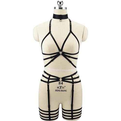 Sexy sling bra, straps, straps, bondage game cosplay open cup bra set, sexy underwear, hot sexy underwear, open chest bra