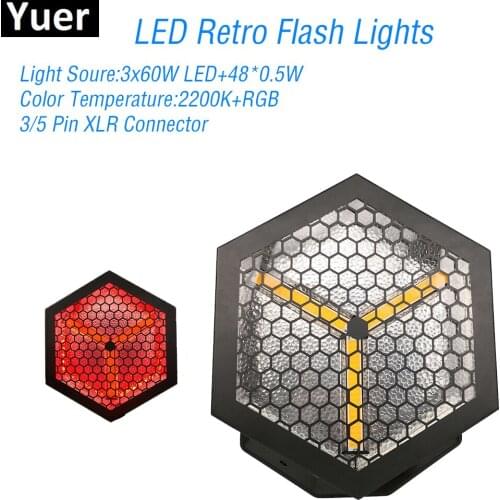 New LED Retro Flash Lights 3x60W RGB 48*0.5W DJ Sound Disco Party Club Flashing Lights Dance Club Stage Strobe Lights Disco Ball