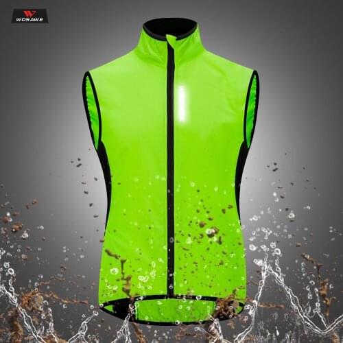 WOSAWE Motorcycle Reflective Vest High Visibility Motocross Riding Off-Road Bicycle Vest Windbreaker Running Sports Jacket