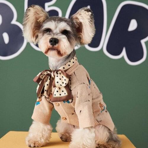 Dog Sweater Luxury Dog Clothes Pet Clothing Poodle Schnauzer Medium Dog Clothes Costume ZY3034