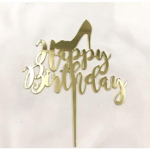 Personalise Birthday Cake topper ANY AGE NAME Color, Shoe Cake Topper, Glamour Cake Topper, Birthday Party Decor, High Heel Shoe