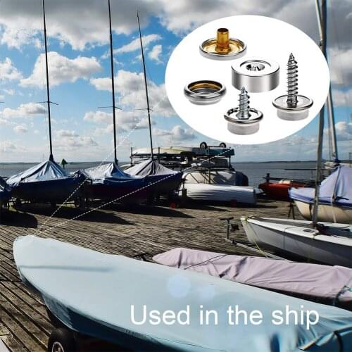 25 Sets Steel Canvas Snap Fastener Cap Screw Press Stud For Marine Application