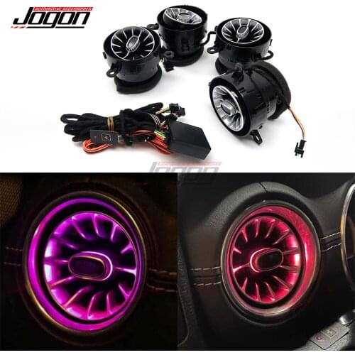 Replace 64 Color LED Light For Jeep Wrangler JK Wrangler JL 07-20 Car Front Dashboard AC Air Vent Outlet Turbo Trim Accessories