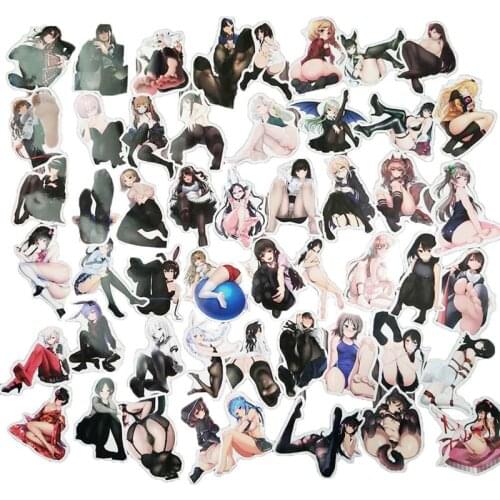 100pcs Japanese Anime Beauty Sexy Stickers Suitcase Laptop Car Truck Anime Sexy Girl Waterproof Car Styling