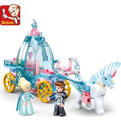 191Pcs Ice and Snow Carriage Building Blocks Sets Friends DIY Birthday Present Horse Carriage Bricks Educational Toys for Kids