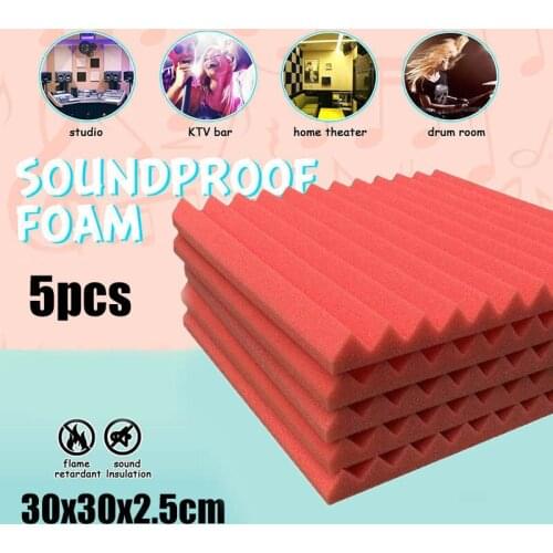 5PCS Studio Acoustic Soundproof Foam Sound Absorption Treatment Panel Protective Sound Insulation Sponge Muffler Sponge