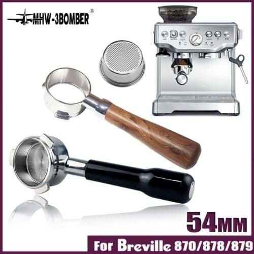 54MM Coffee Bottomless Portafilter For Breville870/875/808 Filter Stainless Steel Replacement Filter Basket Coffee Accessories