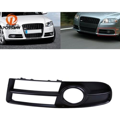 POSSBAY Car Front Bumper Lower Left Side Fog Light Grille for Audi A4 B7 Sedan S-Line 2005/2006/2007/2008 Fog Lights