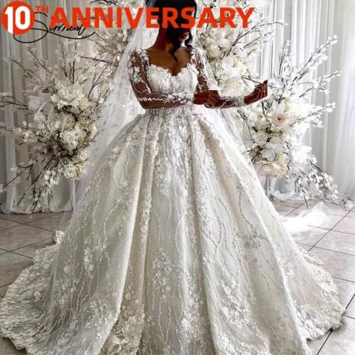 BAZIIINGAAA Luxury Wedding Dress V-neck Card Shoulder Wedding Dress Sexy Backless 3D Decal Bride Support Tailor-made