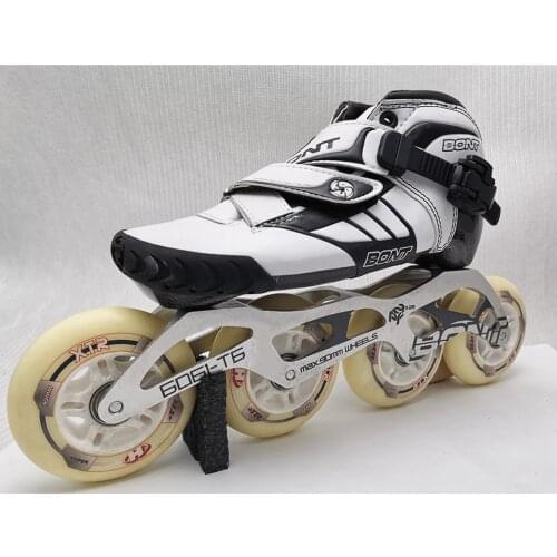 BONT Z White Black 2PT 195mm Inline skate boot carbon skate package speed skate