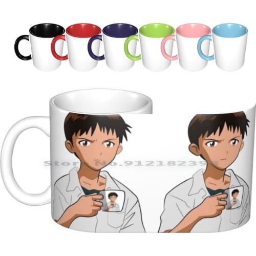 Shinjiception Ceramic Mugs Coffee Cups Milk Tea Mug Shinji Shinji Ikari Nge Evangelion Eva Anime Funny Shinjiception Creative