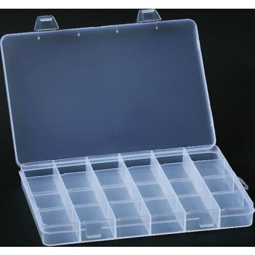 24 Girds Lithium Battery Storage Box Electronic Components Box Stationery Holder Hair Elastic Organizer Buttons Box for Tailor