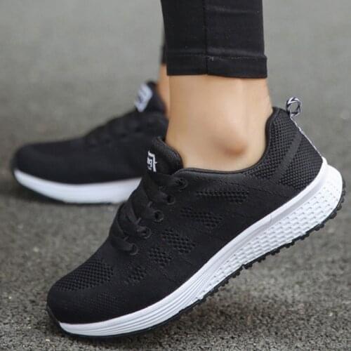 Womens Sneakers Fashion Summer Women Flat Shoes Soft Sole Breathable Woman Vulcanize Shoes Soild Color Lace Up Zapatos Mujer