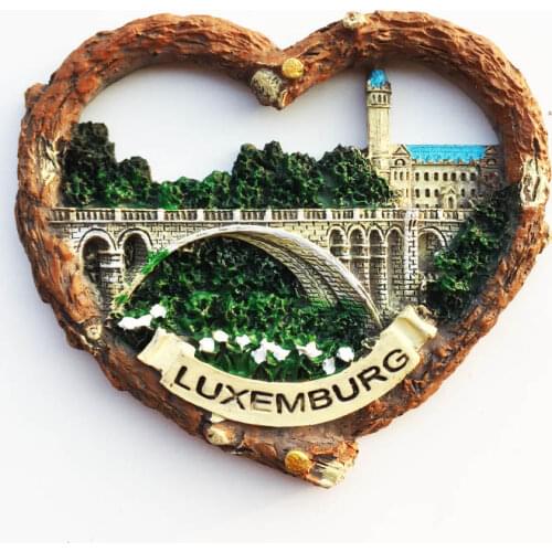 European Luxembourg creative tourism commemorative decorative crafts heart-shaped handmade painted magnetic refrigerator magnets