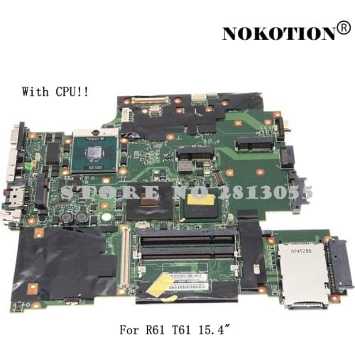 NOKOTION FRU 42W7651 42W7875 FOR Lenovo thinkpad IBM R61 T61 15.4" LAPTOP MOTHERBOARD 965GM free cpu