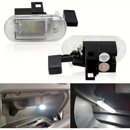 2PCS White Led Glove Box Light Module For Caddy Golf MK4 Variant Passat B5 B5.5 Touran For Skoda Fabia Superb Yeti No Error
