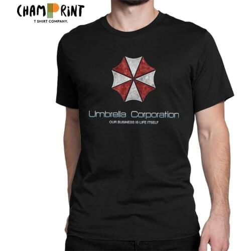 Umbrella Corporation Corp Men T Shirt Vintage Tees Short Sleeve Round Collar T-Shirt Pure Cotton Adult Clothes
