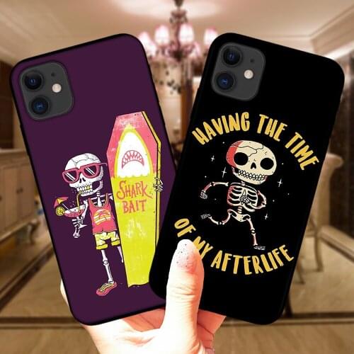 The Time Of My Afterlife Skull Soft Black Silicone Case Cover For iPhone 11 12 Mini Pro XS Max XR X 6 6S 7 8 Plus 5S SE 2020
