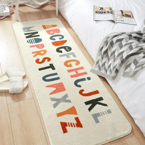 Soft Long Rug Carpet Bedroom Bedside Mat Non slip Tatami Floor Mat Cashmere Modern Simple Home Living Room Area Rugs Carpets