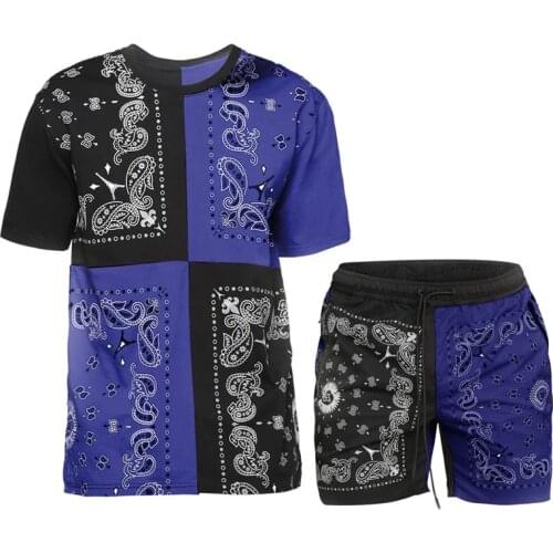 2021 Summer new mens casual T-shirt + Sports Shorts Set fashion T-shirt sports running set popular sports set Digital printing