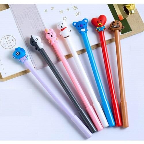 New Fashion 200 Pcs Cartoon Head Gel Pens Student Novelty Pen Party Gift School Office Supplies
