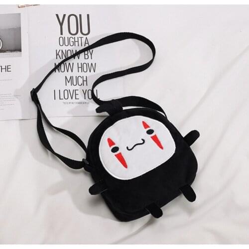 No Face Man Cartoon Plush Backpacks Toys Hayao Miyazaki Spirited Away Anime Plush Bag Dolls Adjustable Strap Bag Gift for Girls