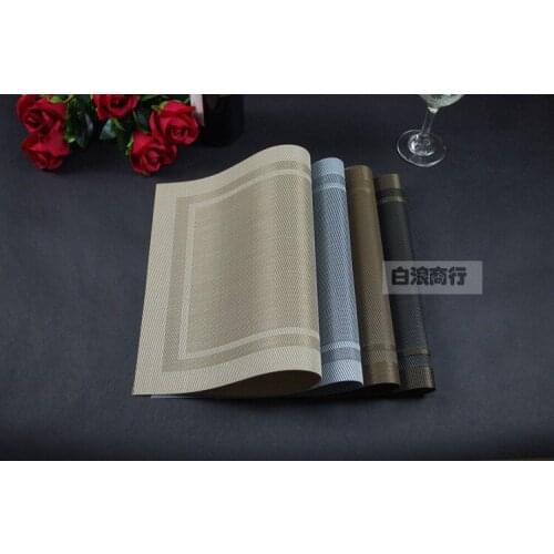 Simple Diagonal Frame Heat Insulation Placemat PVC Non-slip Environmental Protection Square Table Cloth Coaster