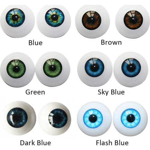 1pair 20mm 22mm 24mm Realistic Half Round Craft Accessories Acrylic DIY Eyeballs Reborn Doll Eyes BJD Mini Easy Use Simulation