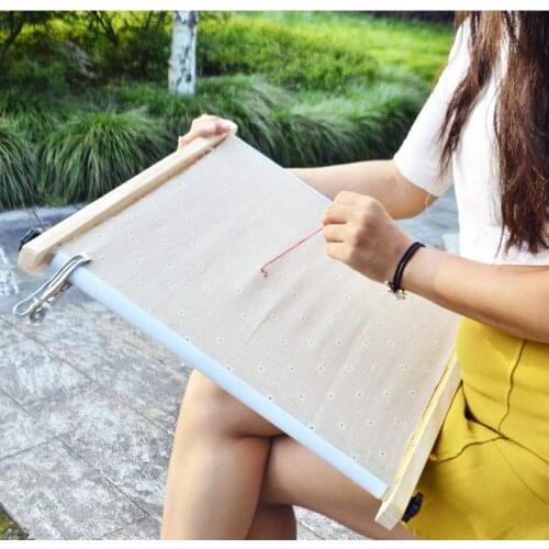 Adjustable 6 Position Wooden Cross Stitch Embroidery Frame 40*40cm,Wooden Square Cross Stitch Frame