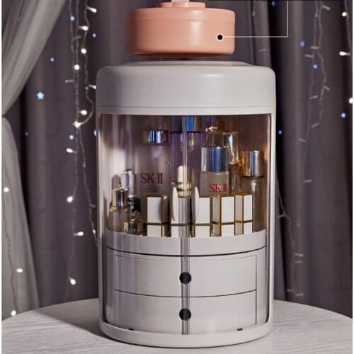 Adjustable Makeup Storage Box Rack Cosmetic Organizer 360 Degree Rotating Large Make Up Container Bathroom Desktop Storage Case