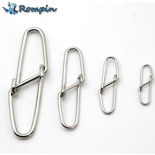 Rompin 50pcs Stainless Steel Diamond Snap Hook Lure Connector For Fishing New Fishing Lure Fishing Tackle accessories