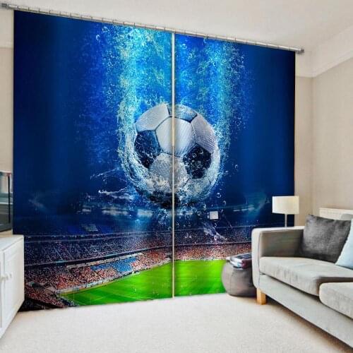 Luxury Blackout 3D Window Curtains For Living Room Bedroom blue ball curtains personality curtains
