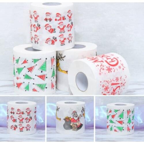 Christmas Toilet Roll Paper Home Santa Claus Bath Toilet Roll Paper Christmas Supplies Xmas Decor Tissue Roll 10*10cm