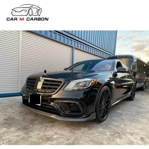 S -class W222 B700 style CF car front lips 2018y~2020y carbon fiber front chin anterior lip for S class W222 B700 style
