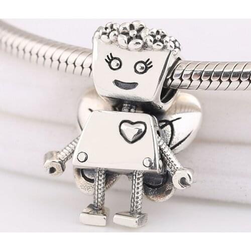 Authentic S925 Bead DIY Jewelry Butterfly Girl Charm fit Lady Bracelet Bangle