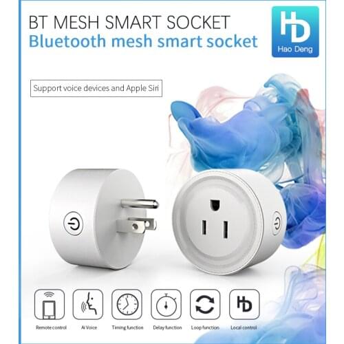 WiFi Bluetooth Mesh Smart Plug US Outlet Smart Socket Remote Control Suitable For Alexa Google Home Assistant For Hao Deng APP
