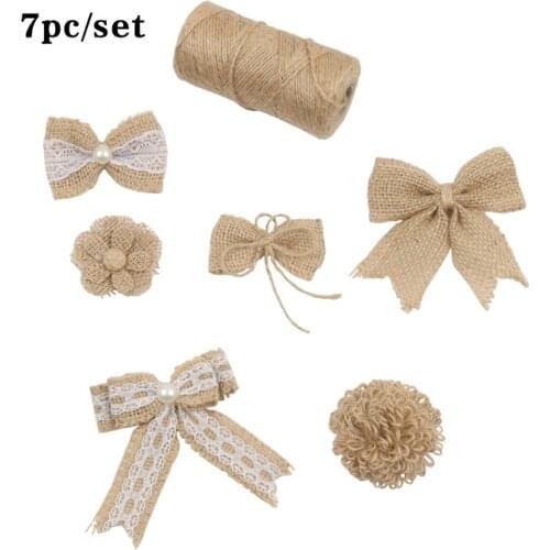 7pc/set Cords Ropes Natural Dry Twine Cord Jute Twine Rope Thread for DIY Decor Christmas Gift Decoration Products Toy Crafts