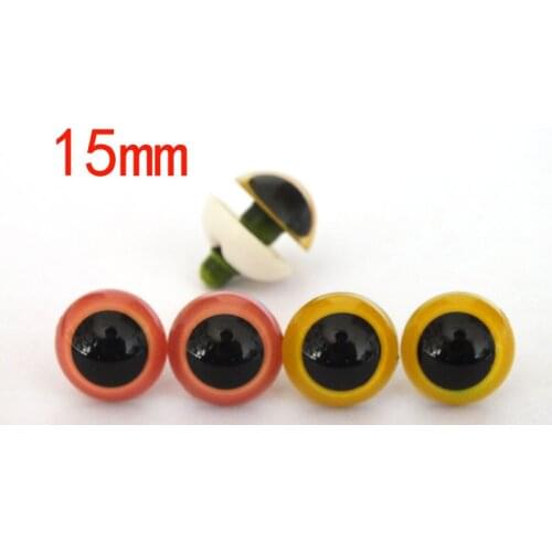 Fresh color combination--pink and yellow per color 10pairs 15mm round toy eyes