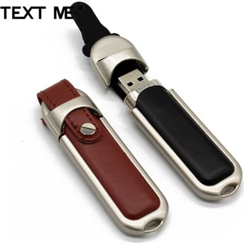TEXT ME 64GB 100% real capacity leather model model usb flash drive usb 2.0 4GB 8GB 16GB 32GB pen drive gift