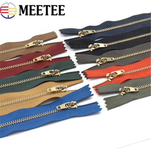 10pcs Meetee High Quality 3# Metal Zipper 13/15/18cm Auto Lock Close End Zip for DIY Sewing Jeans Bags Garment Accessories A4-17
