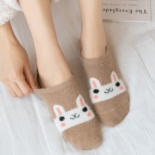 Socks Women Short thick Invisible Warm Socks winter spring Invisible Slippers No Show Socks streetwear Cute Kawaii Ankle Sock