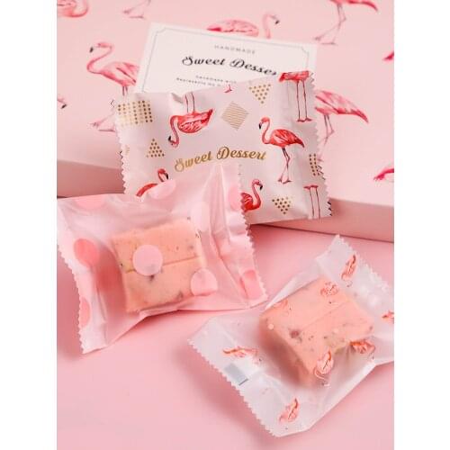 100pcs Handmade Gift Packing Bag Plastic Biscuits Packaging Bread Baking Sakura Candy Cookies Package Party Wedding Decor