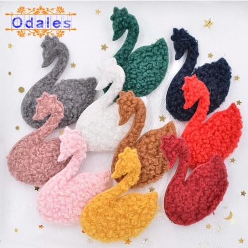 40Pcs/lots Elegant Swan Patches Crafts Teddy Plush Animal Appliques Sewing on Leggings DIY Crafts Ornament Winter Decoration